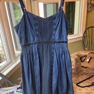 Free People "New Romantics" Blue Jean Dress with adjustable straps size 0